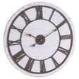 rustic wooden clock with aged numerals and hands