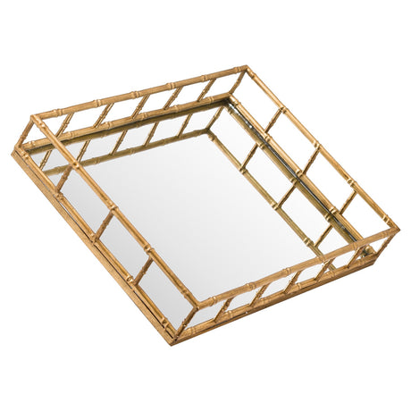 set of 2 detailed rectangular trays