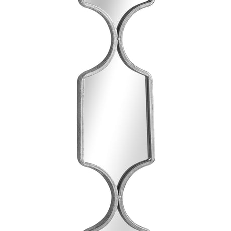 square decorative hanging collage mirror in silver