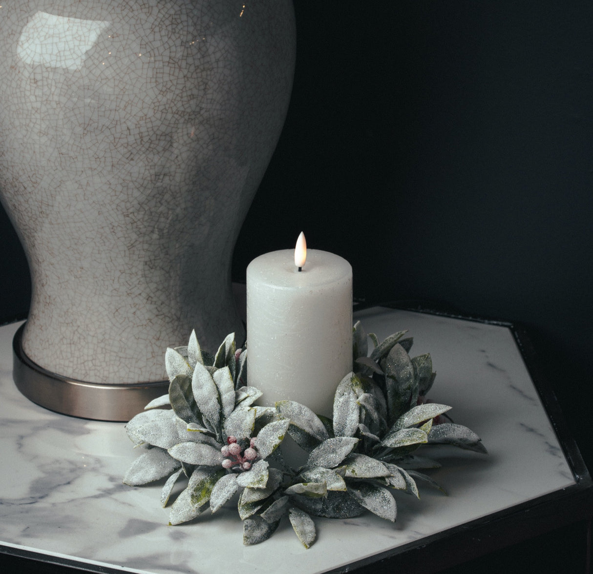 luxe collection natural glow 3x6 led white candle