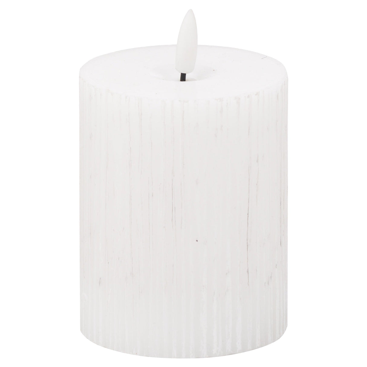Clea Luxe Collection Natural Glow 3x4 Textured Ribbed LED Candle