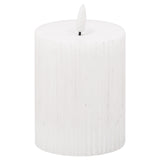 Clea Luxe Collection Natural Glow 3x4 Textured Ribbed LED Candle