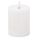 luxe collection natural glow 3x4 textured ribbed led candle