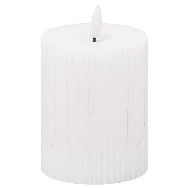 luxe collection natural glow 3x4 textured ribbed led candle