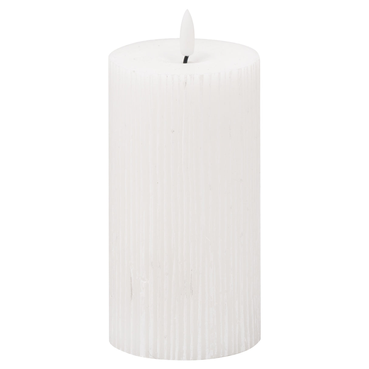 luxe collection natural glow 3x6 textured ribbed led candle