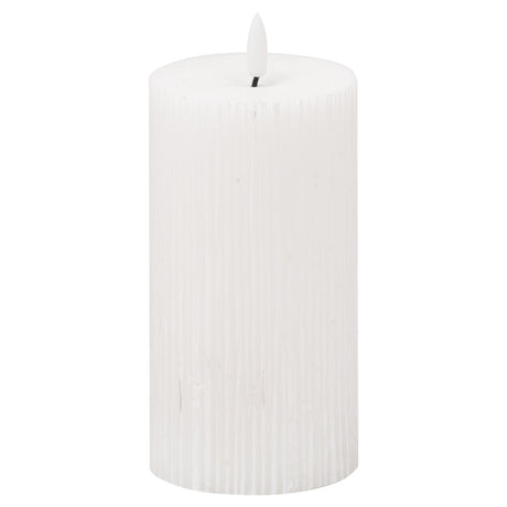 luxe collection natural glow 3x6 textured ribbed led candle