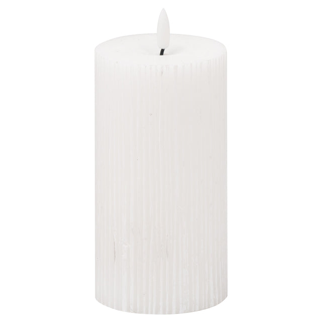luxe collection natural glow 3x6 textured ribbed led candle