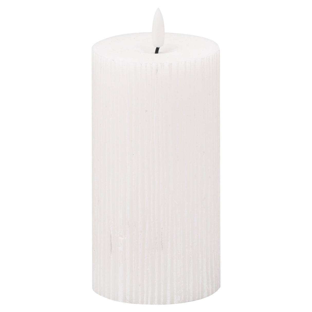 Clea Luxe Collection Natural Glow 3x6 Textured Ribbed LED Candle