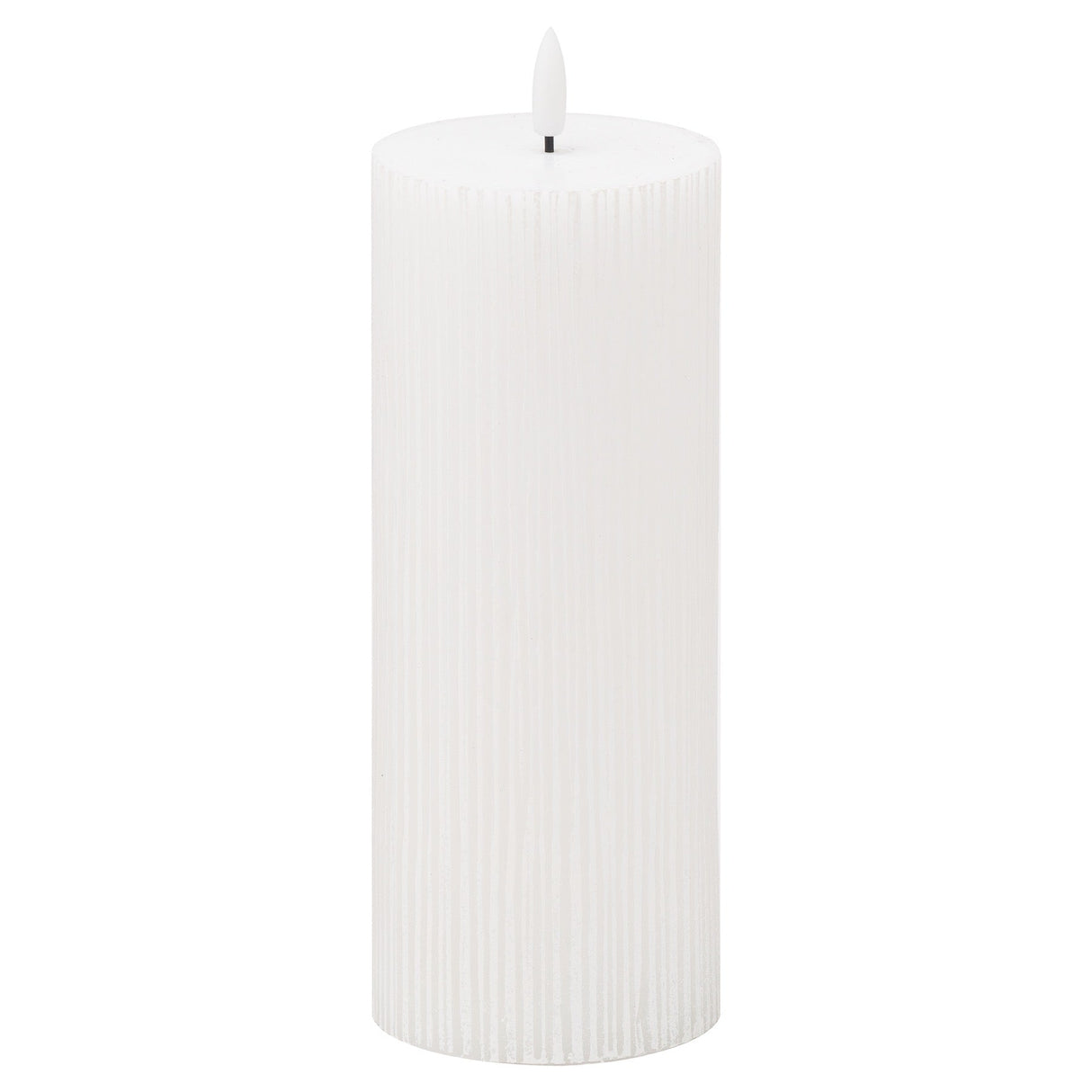Clea Luxe Collection Natural Glow 3x8 Textured Ribbed LED Candle