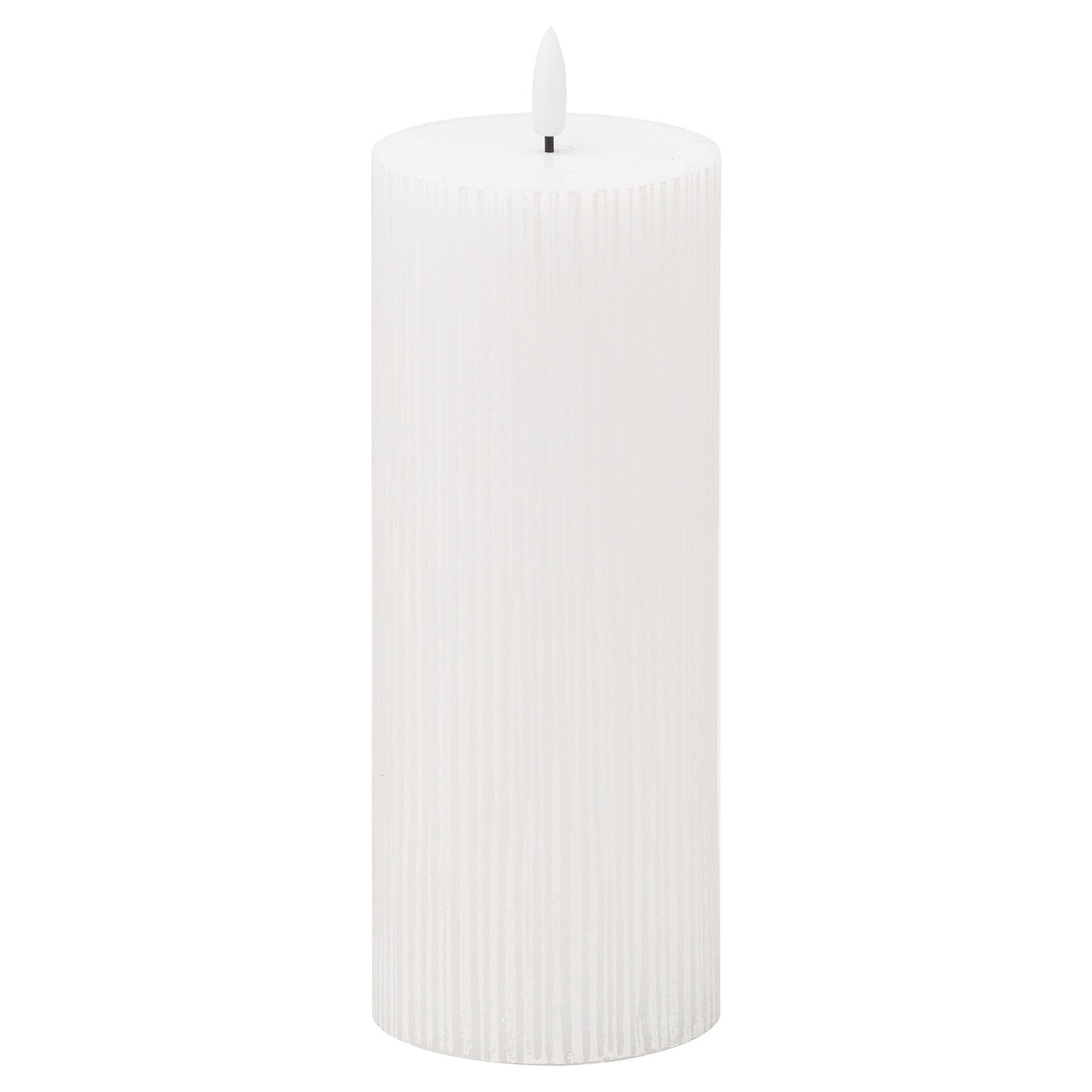 luxe collection natural glow 3x8 textured ribbed led candle