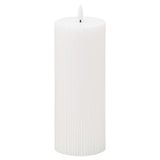 luxe collection natural glow 3x8 textured ribbed led candle