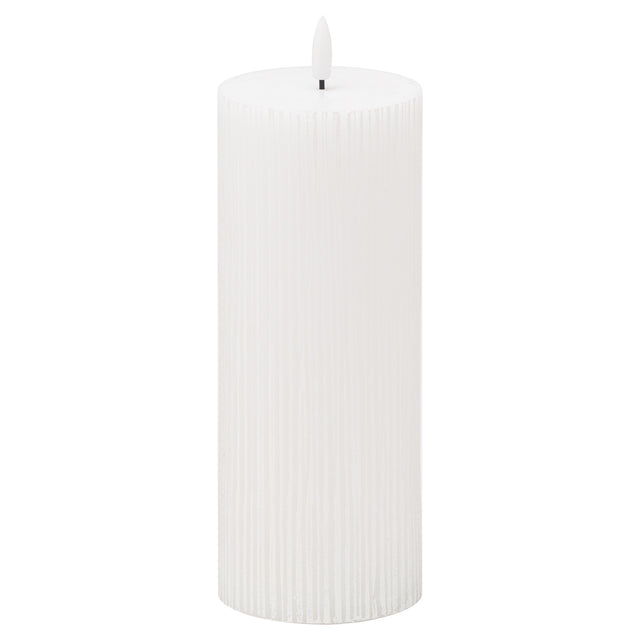 luxe collection natural glow 3x8 textured ribbed led candle