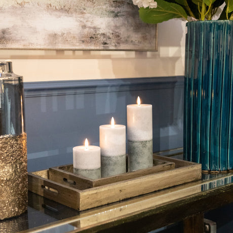 luxe collection natural glow 3x4 stone led candle