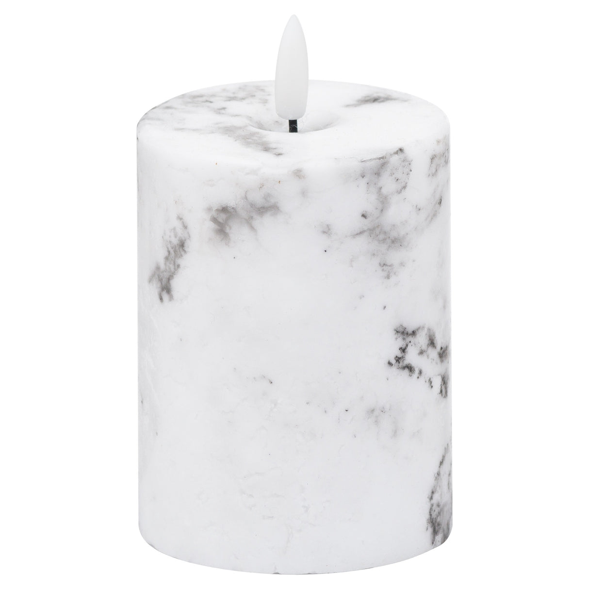 luxe collection natural glow 3x4 marble effect led candle