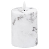 luxe collection natural glow 3x4 marble effect led candle