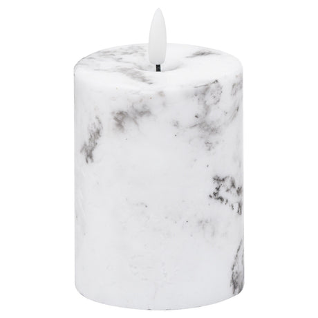 luxe collection natural glow 3x4 marble effect led candle