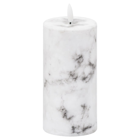 luxe collection natural glow 3x6 marble effect led candle