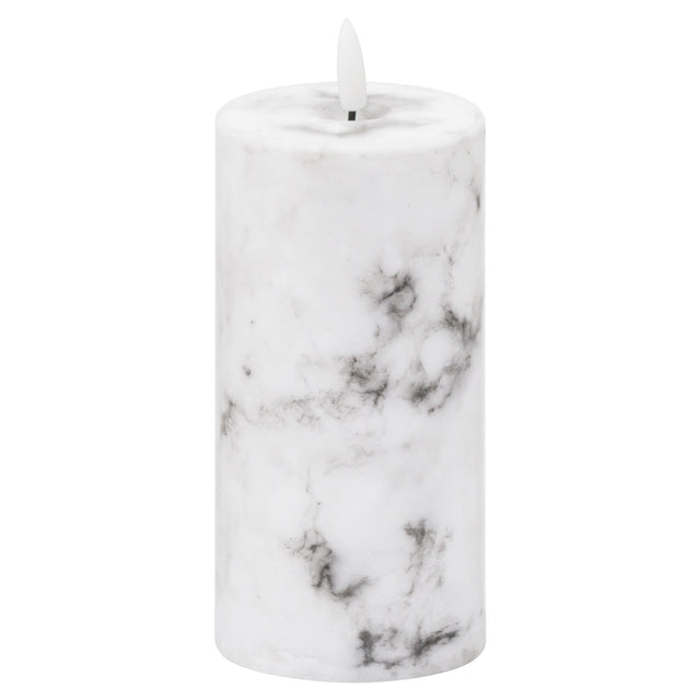 luxe collection natural glow 3x6 marble effect led candle
