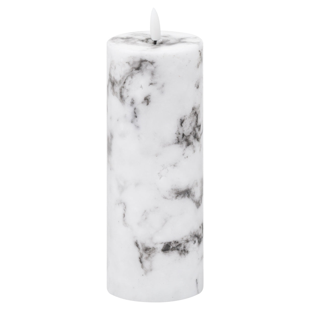 luxe collection natural glow 3x8 marble effect led candle