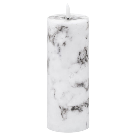 luxe collection natural glow 3x8 marble effect led candle