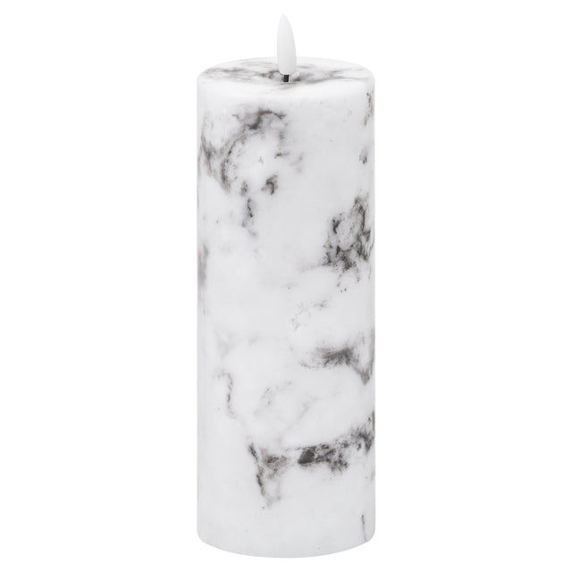 luxe collection natural glow 3x8 marble effect led candle