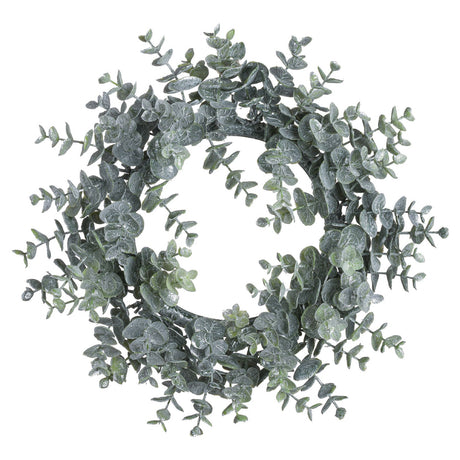 large frosted eucalyptus candle wreath