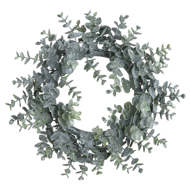 large frosted eucalyptus candle wreath