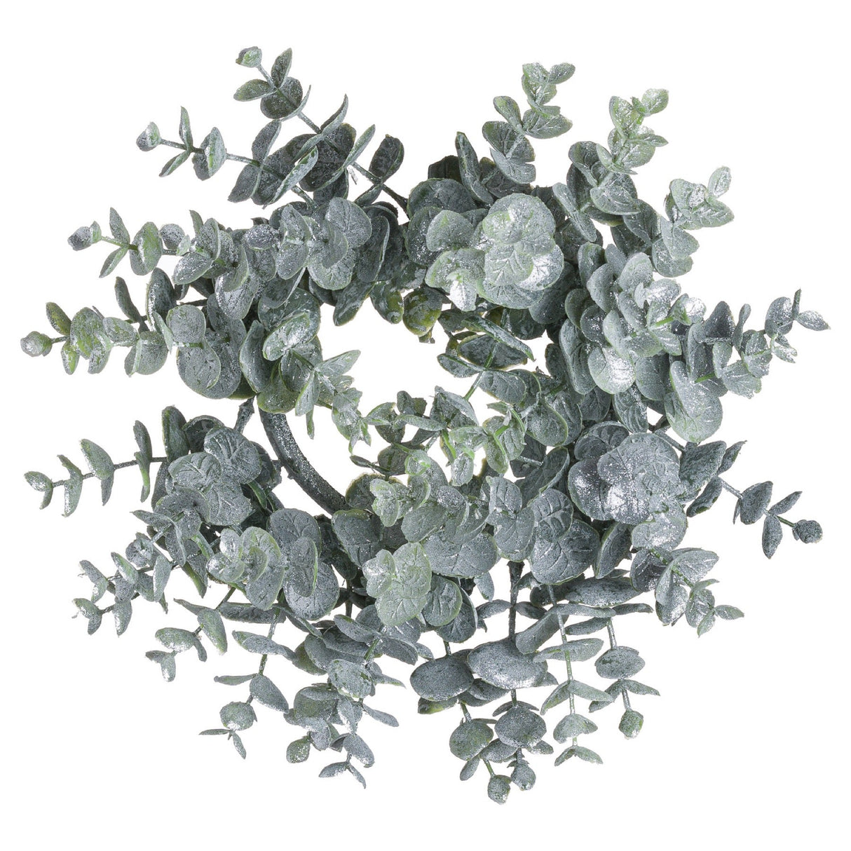 Emeraude Medium Frosted Eucalyptus Candle Wreath