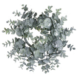 Emeraude Medium Frosted Eucalyptus Candle Wreath