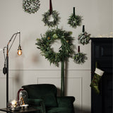 small frosted eucalyptus candle wreath