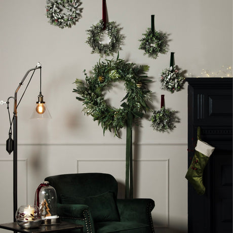 small frosted eucalyptus candle wreath