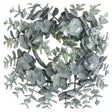 small frosted eucalyptus candle wreath