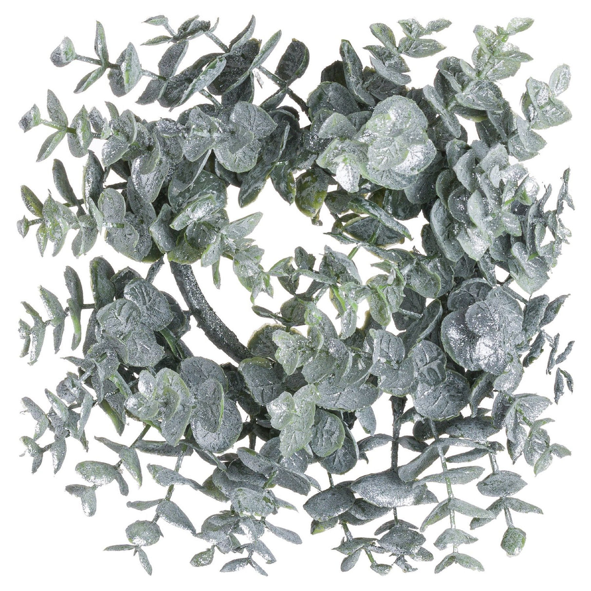 small frosted eucalyptus candle wreath