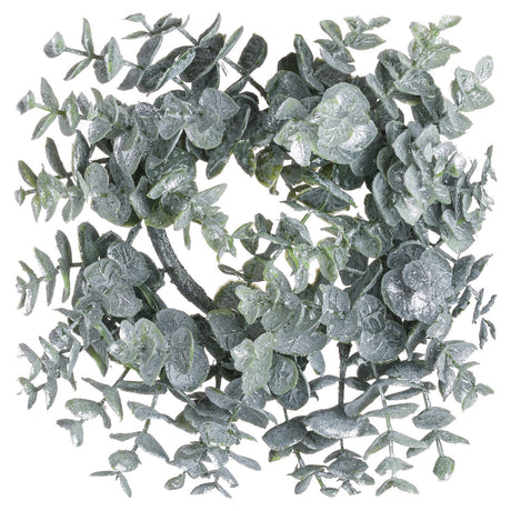 small frosted eucalyptus candle wreath