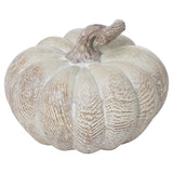 carved wood effect small squat pumpkin