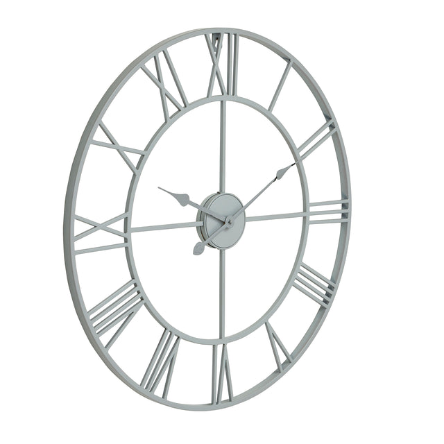 grey skeleton wall clock