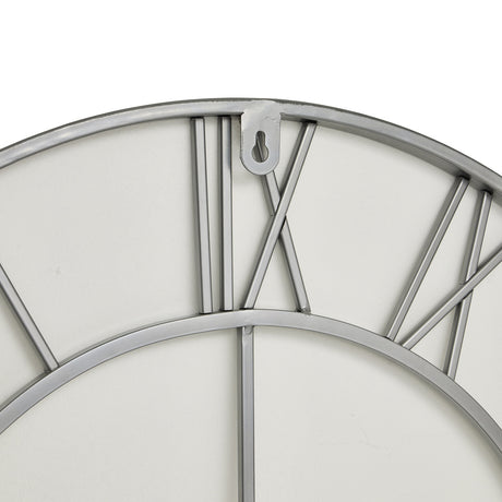 silver skeleton wall clock