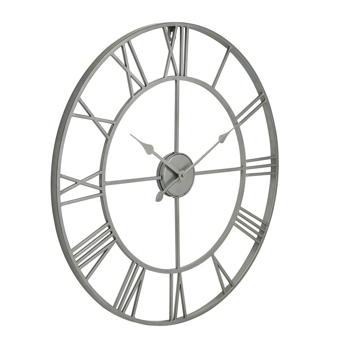 silver skeleton wall clock