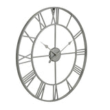 silver skeleton wall clock