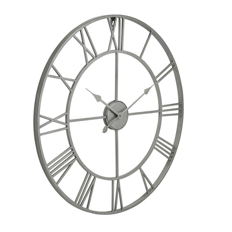 silver skeleton wall clock