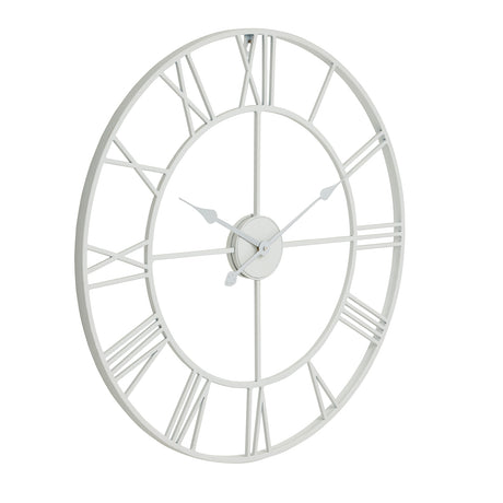 white skeleton wall clock