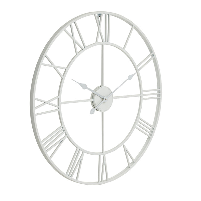 white skeleton wall clock