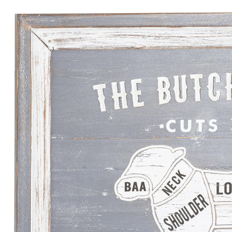 butchers cuts lamb wall plaque