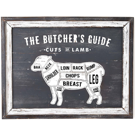 butchers cuts lamb wall plaque