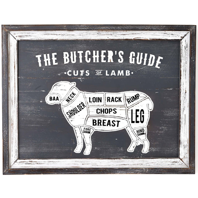 butchers cuts lamb wall plaque