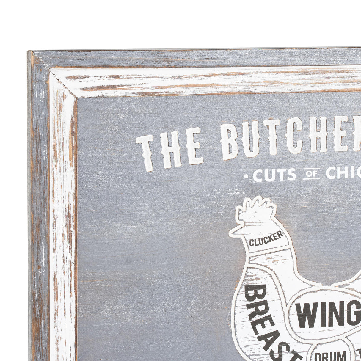 butchers cuts chicken wall plaque
