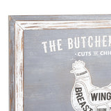 butchers cuts chicken wall plaque