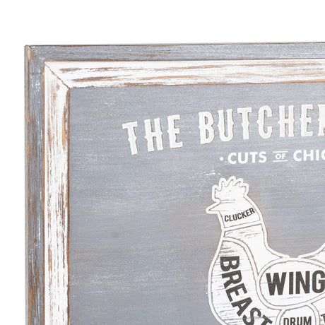 butchers cuts chicken wall plaque