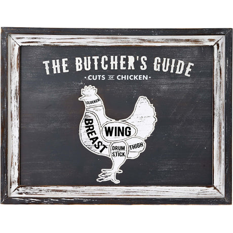 butchers cuts chicken wall plaque