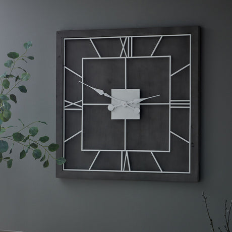 williston grey square wall clock
